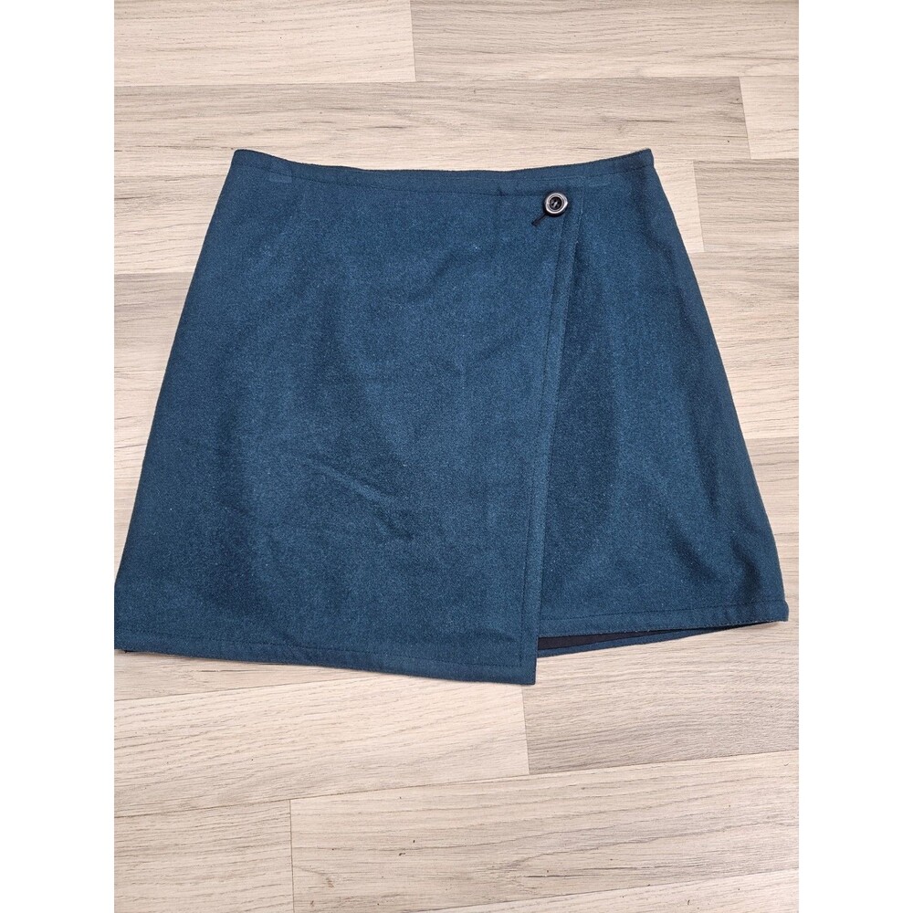 Loft Womens Teal Mini Wrap Skirt Size 10 Wool